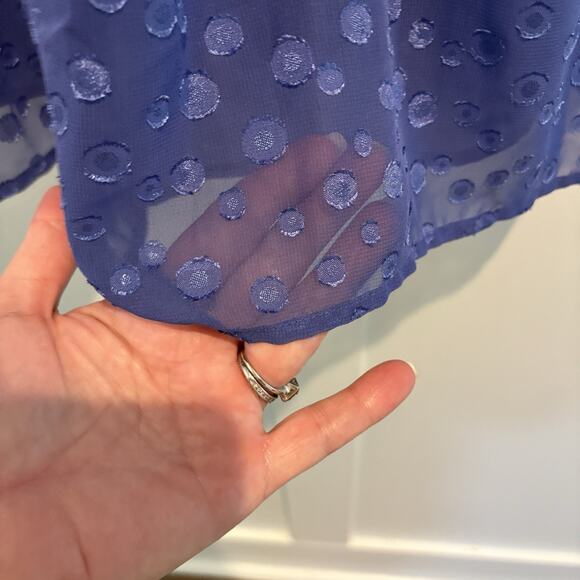 NWT Fairy Babydoll Dress Juniors Large Blue Chiffon Sheer Overlay Whimsy Y2K - Picture 6 of 15